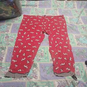 Pillow Talk Large Red Pajama Pants Spotted Dog